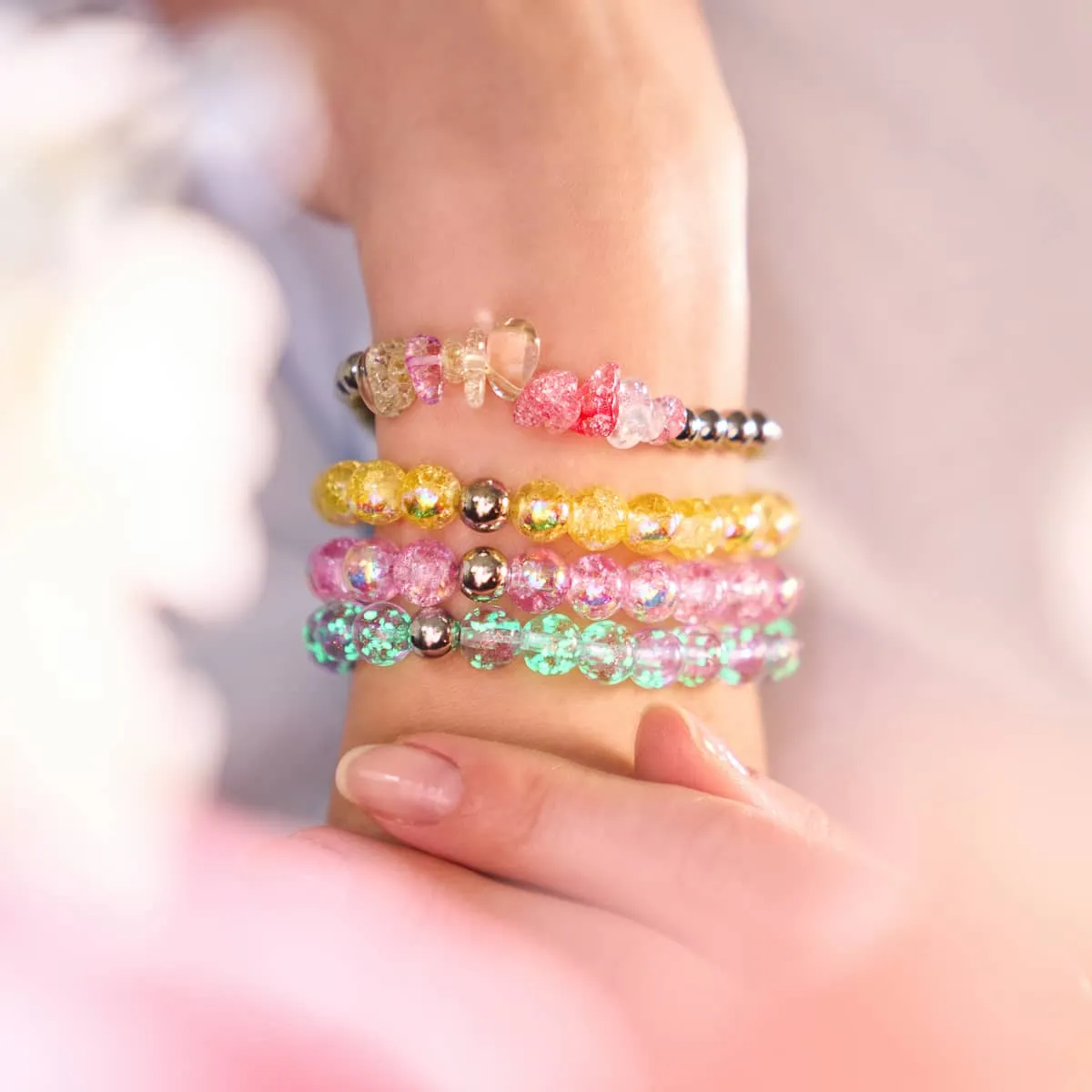 Candy Quartz | Silver | Uncut Gemstone Bracelet