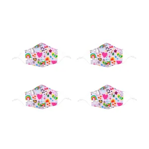 Children's Non-Medical Cotton Face Mask, Unicorns, Set of 4,7cdu075uecm