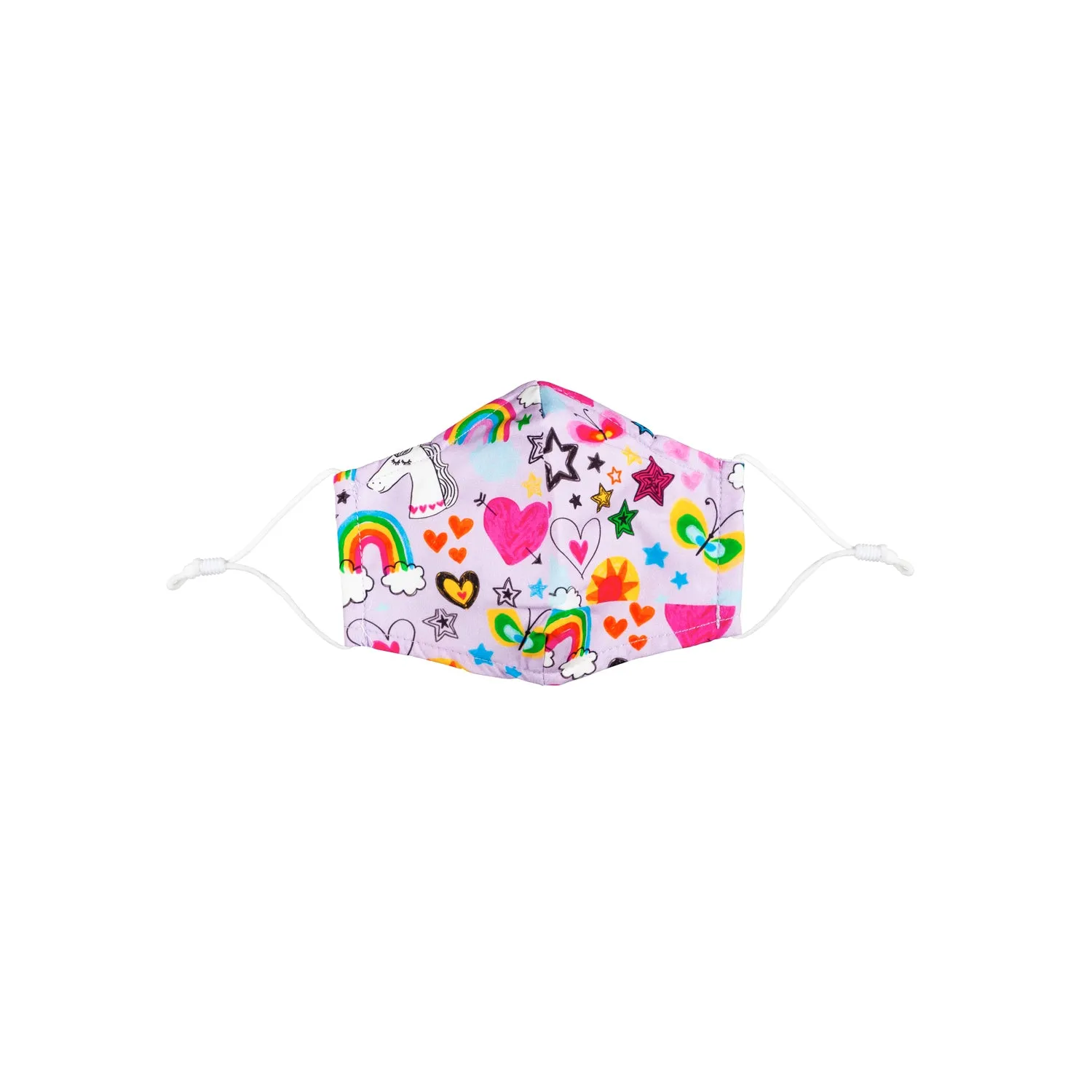 Children's Non-Medical Cotton Face Mask, Unicorns, Set of 4,7cdu075uecm