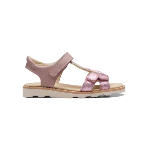 CLARKS GIRLS CROWN BRILL KID. (WIDE FIT)
