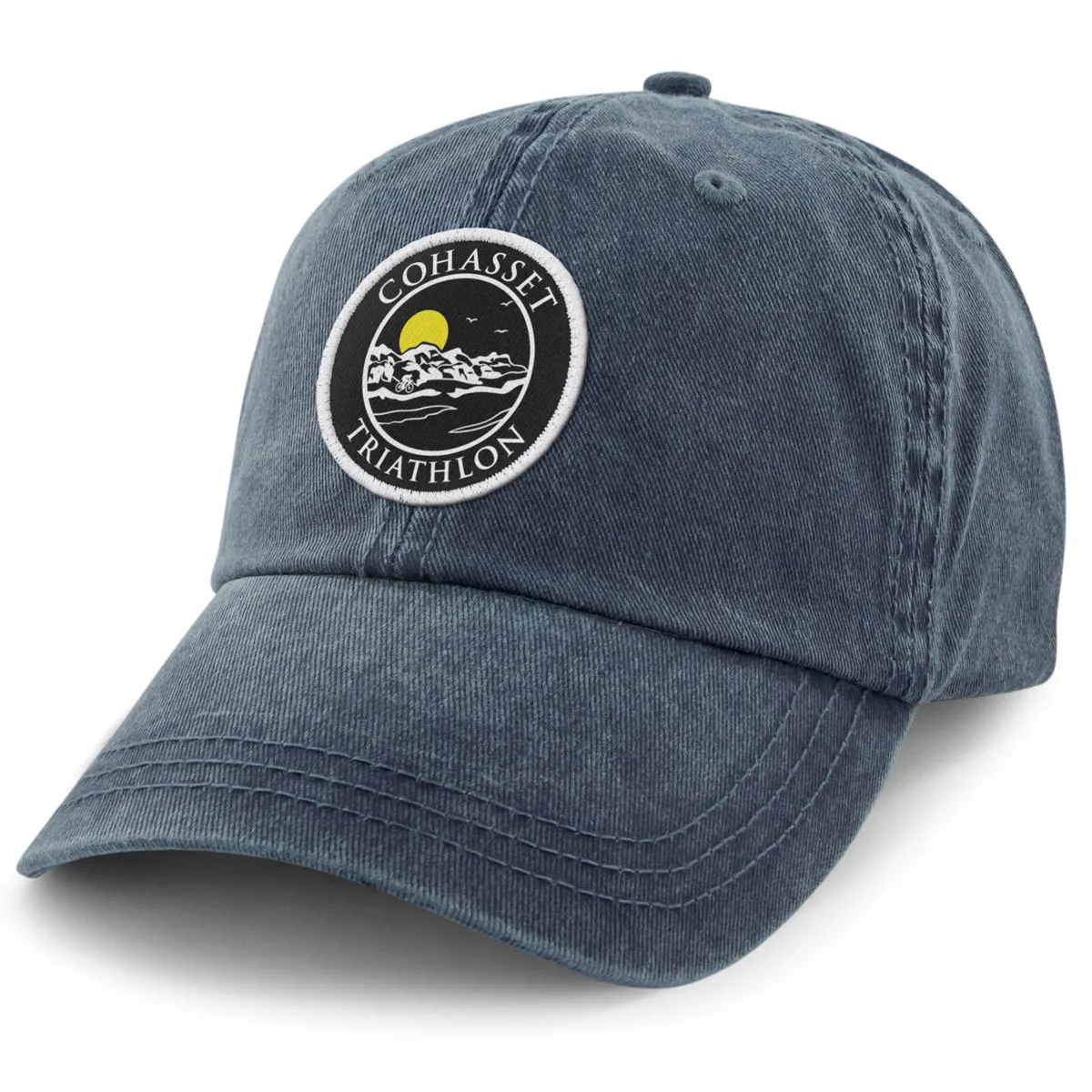 Cohasset Triathlon Blackout Patch Washed Dad Hat