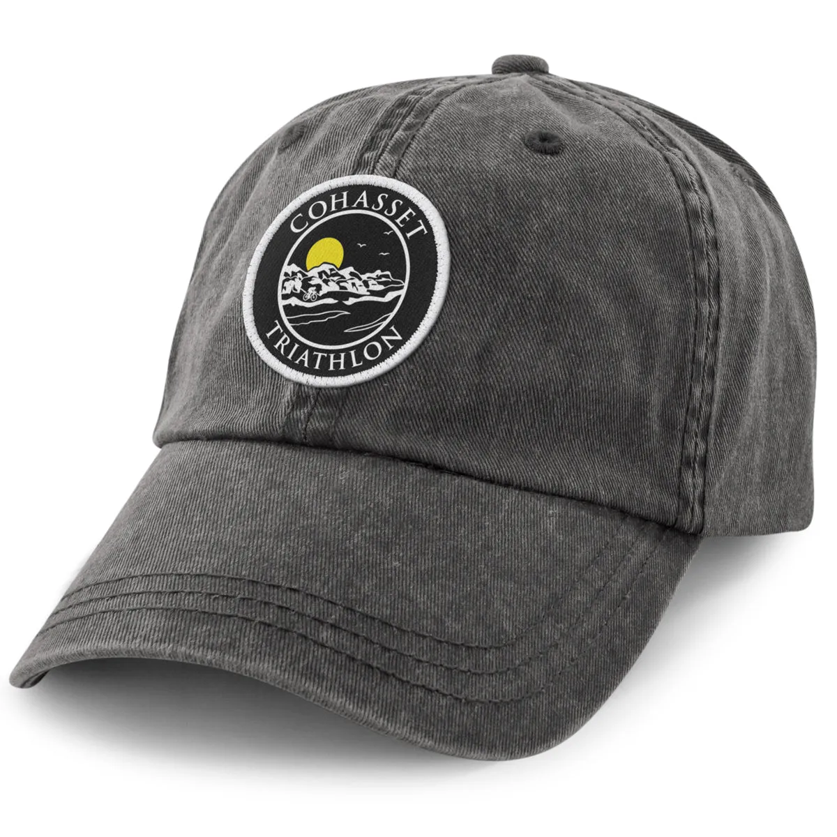 Cohasset Triathlon Blackout Patch Washed Dad Hat