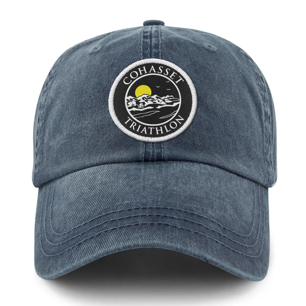 Cohasset Triathlon Blackout Patch Washed Dad Hat