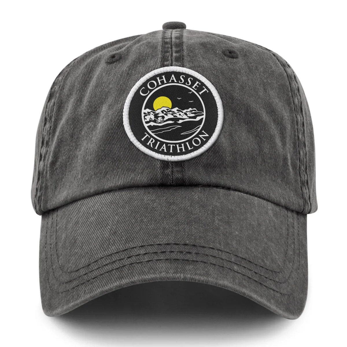 Cohasset Triathlon Blackout Patch Washed Dad Hat