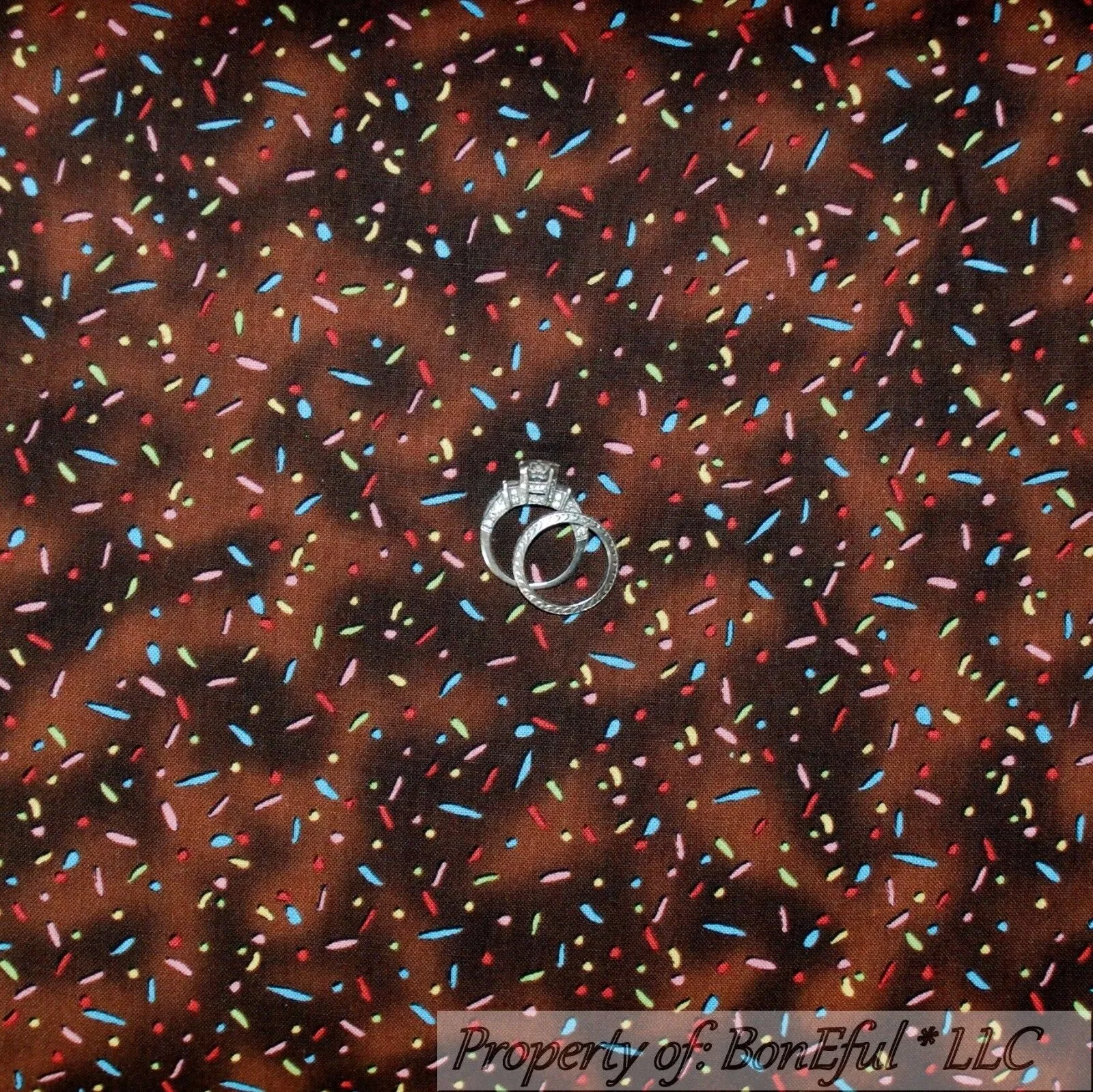 Cotton Fabric BTY Sprinkle Dessert Ice Cream Cone Rainbow