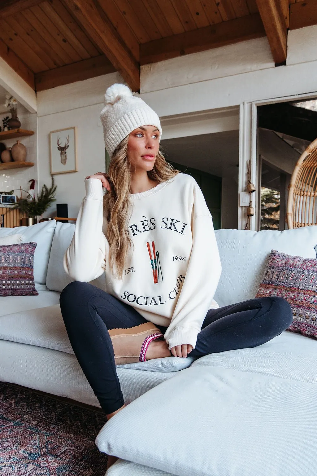 Cream Apres Ski Graphic Sweatshirt - FINAL SALE