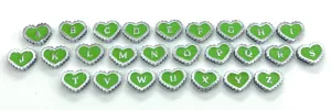 Custom Letters for Personalised Collar - Green Hearts