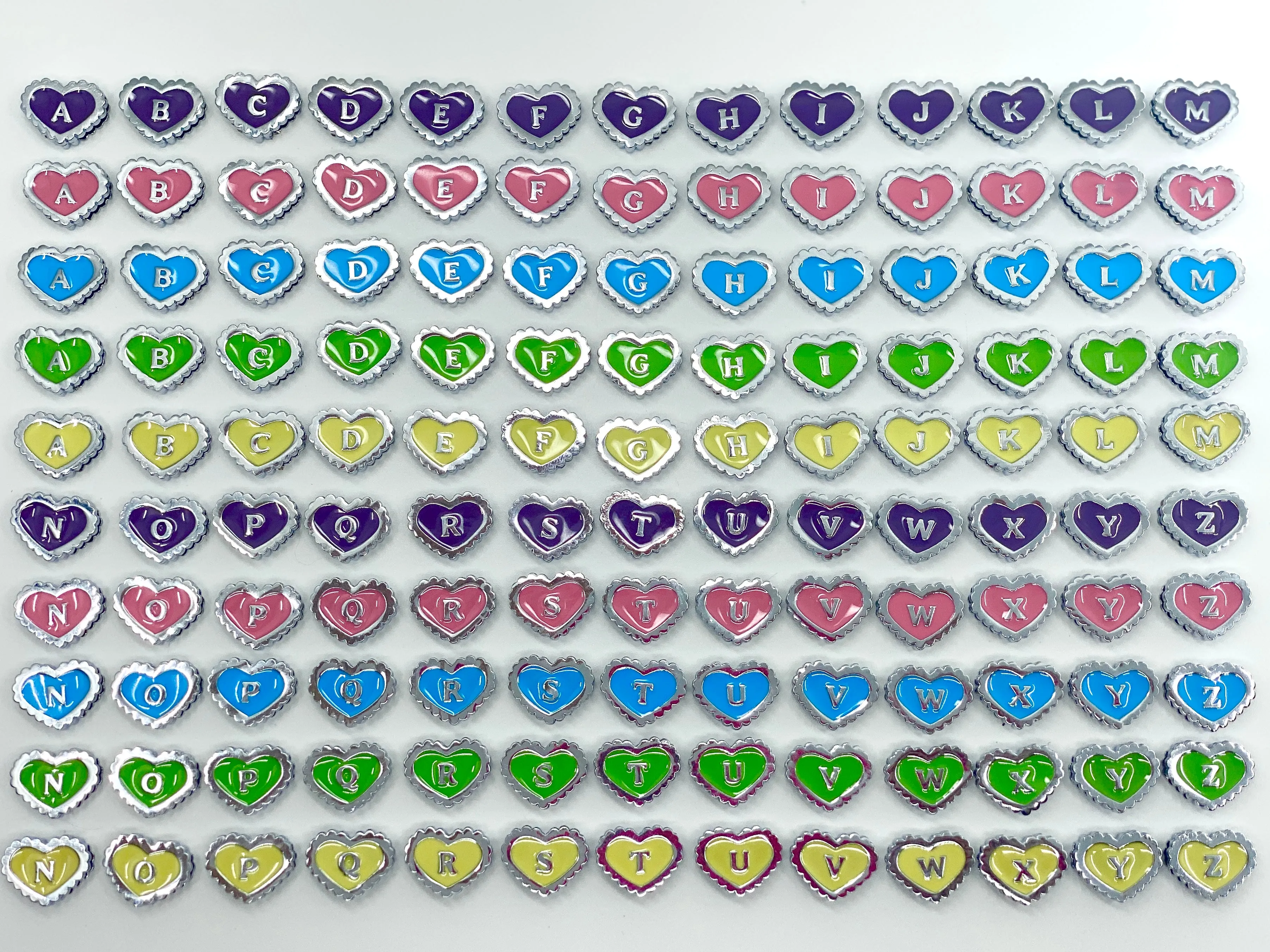 Custom Letters for Personalised Collar - Green Hearts