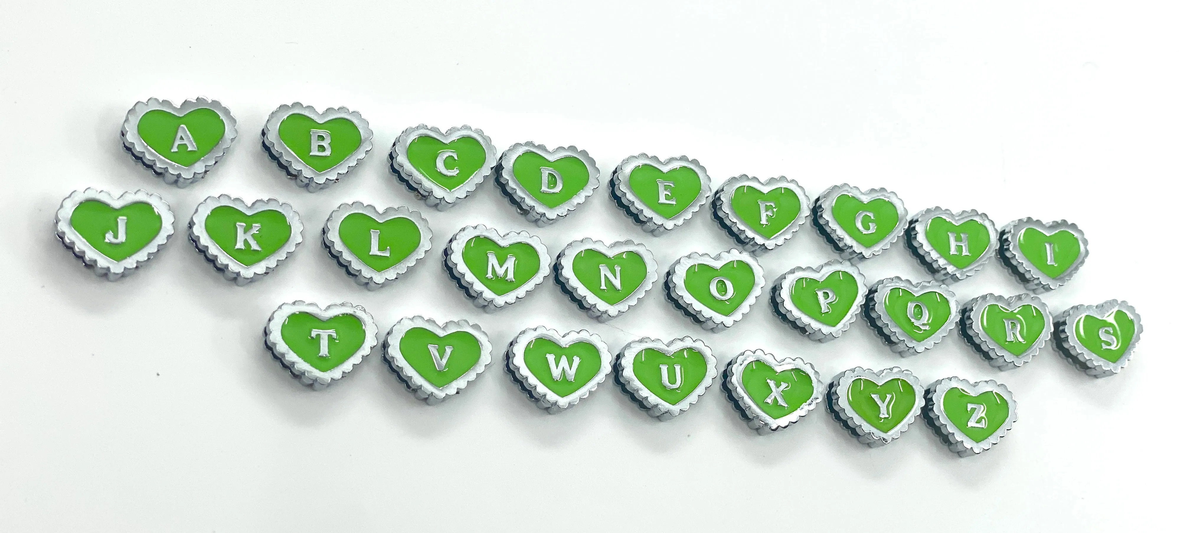 Custom Letters for Personalised Collar - Green Hearts