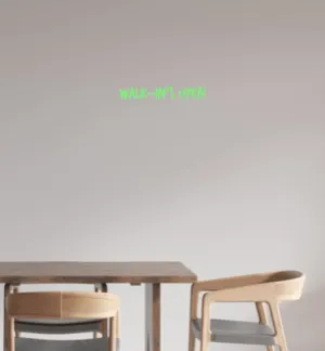Custom text: walk-in's open