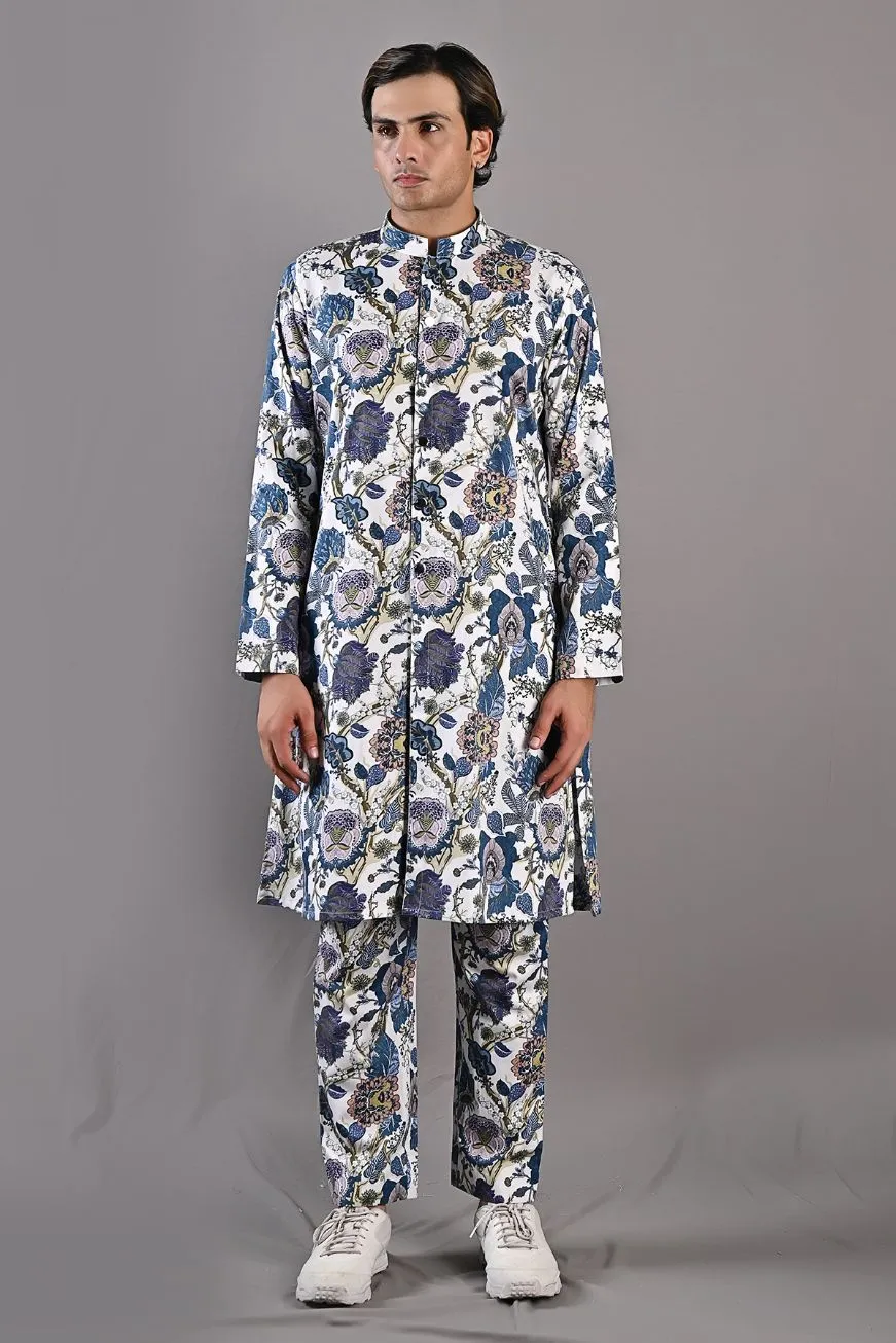 Daemyn - Multi Blue Printed Kurta & Pant set