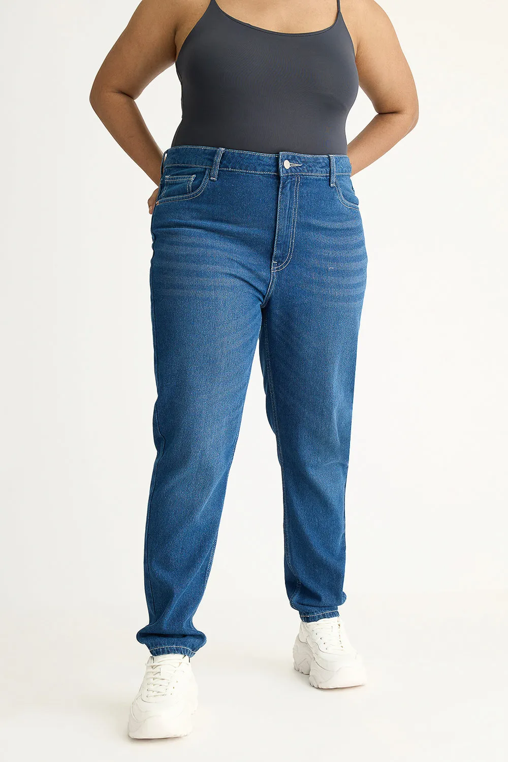 Deep Indigo Curve Hugging Jeans