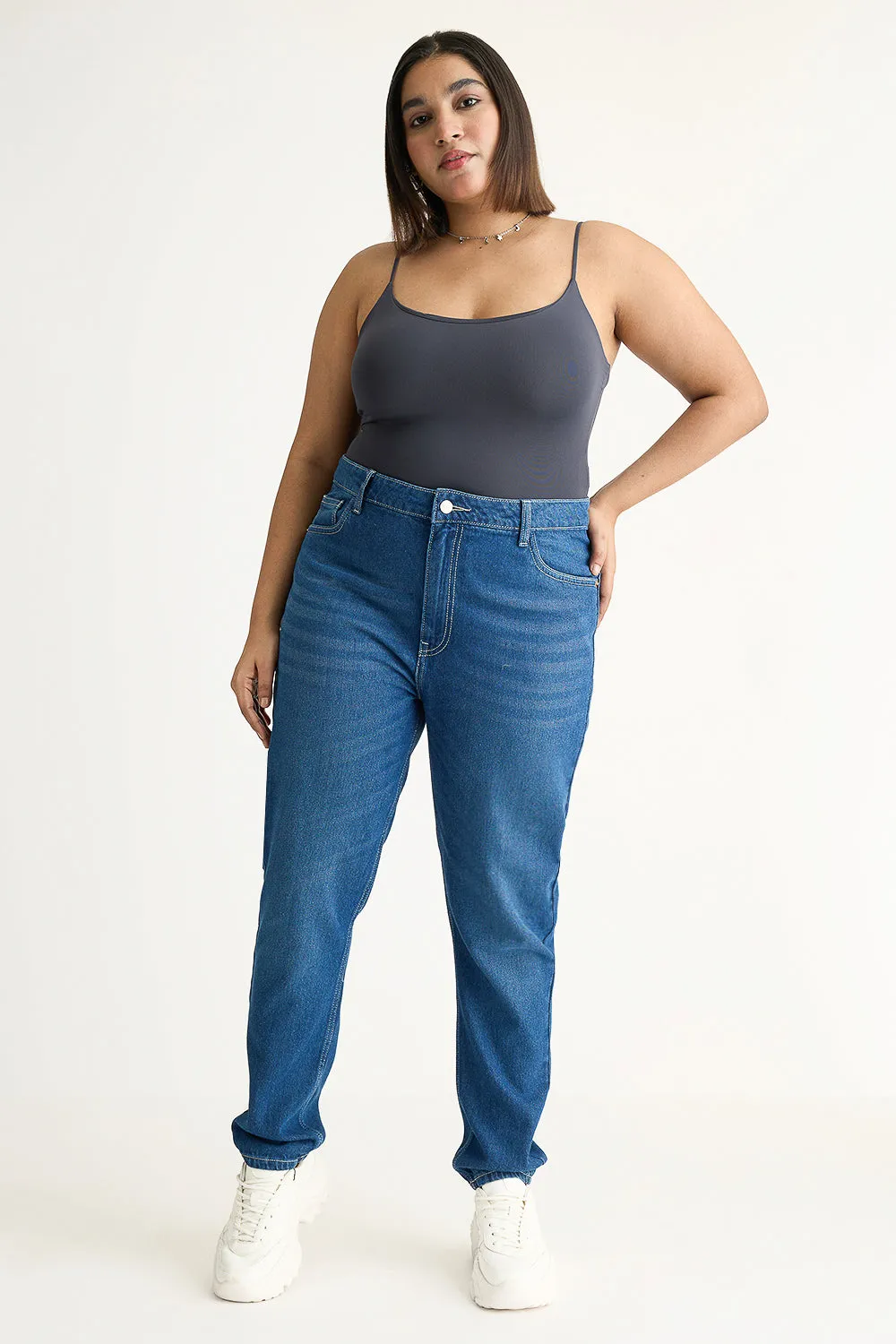 Deep Indigo Curve Hugging Jeans