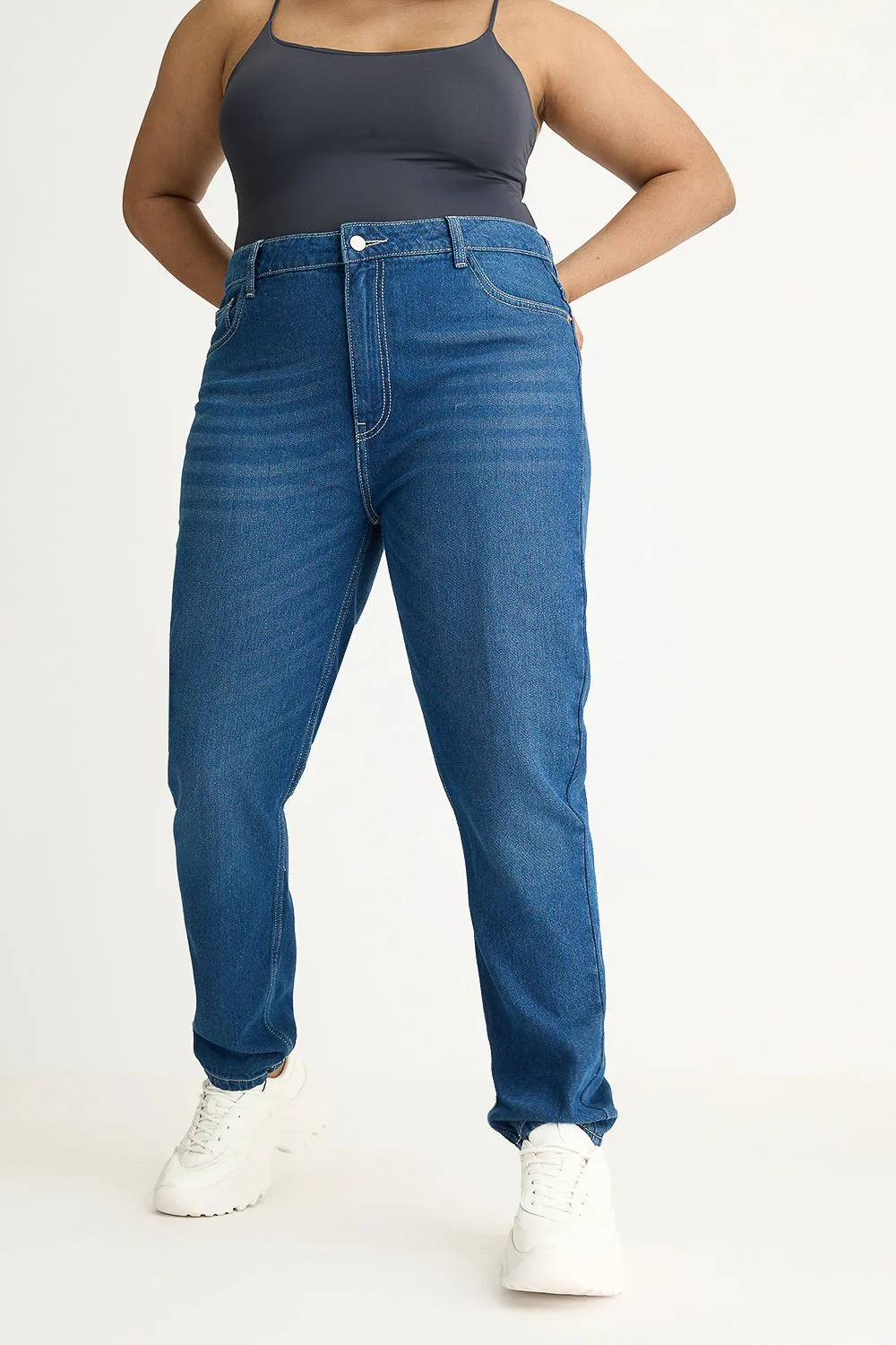 Deep Indigo Curve Hugging Jeans