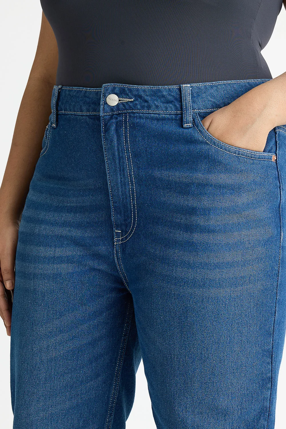 Deep Indigo Curve Hugging Jeans