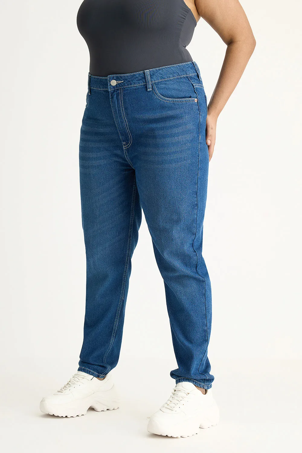 Deep Indigo Curve Hugging Jeans