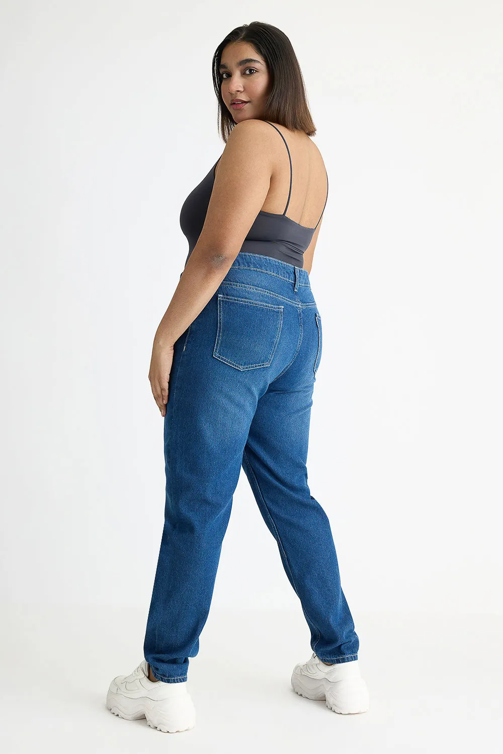 Deep Indigo Curve Hugging Jeans