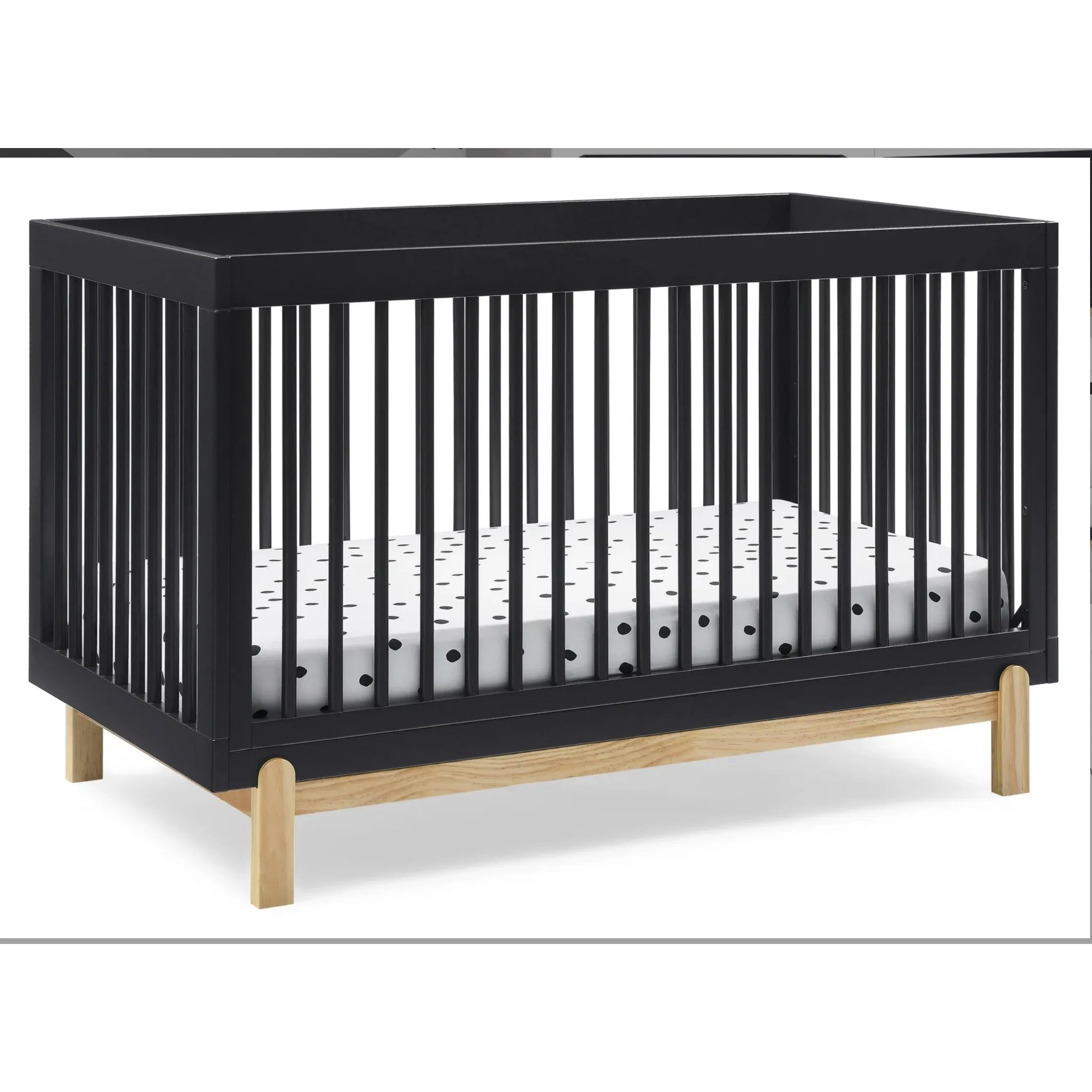 Delta Poppy 4-in-1 Convertible Crib - Midnight Grey with Natural