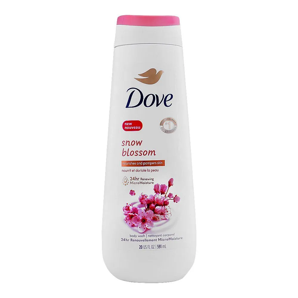 Dove Snow Blossom Nourishes & Pampers Skin 24 Hours Renewing Micro Moisture Body Wash 591ml