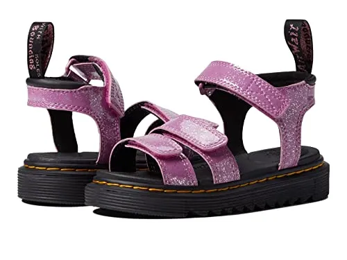 Dr. Martens Klaire (Little Kid/Big Kid) Dark Pink Cosmic Glitter 3 UK (US 4 Big Kid) M