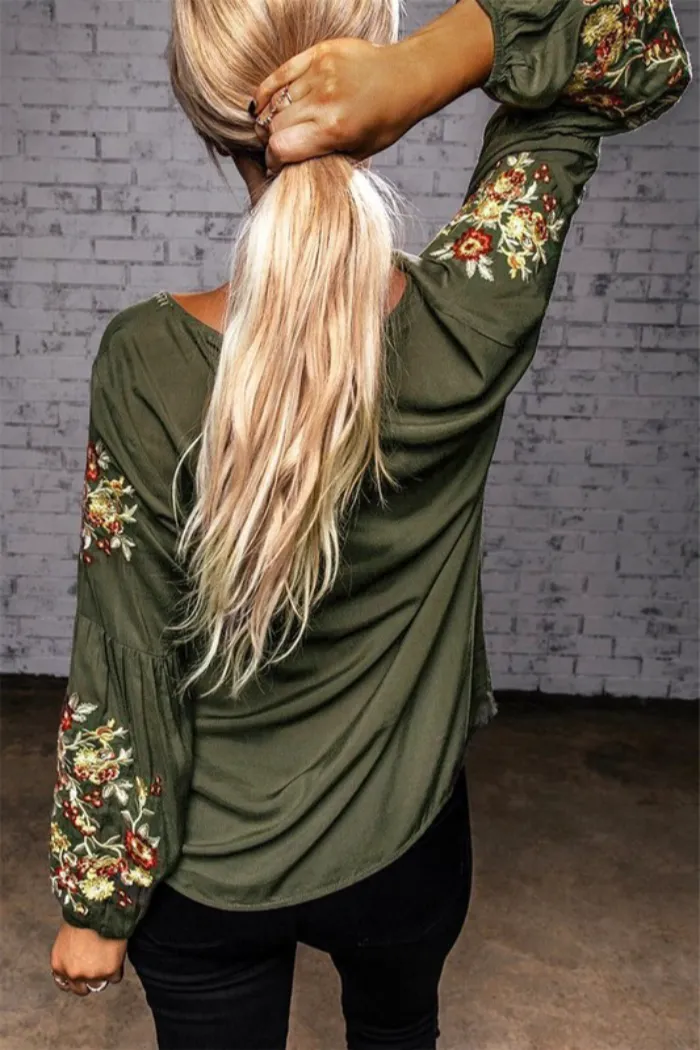 Embroidered Flower Top