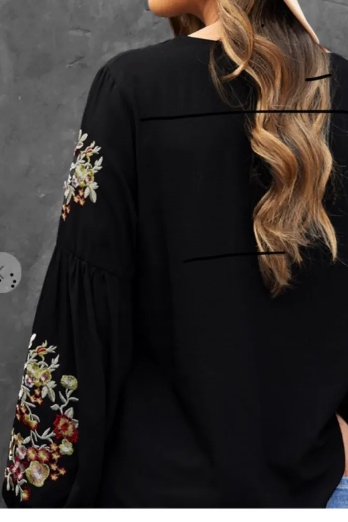 Embroidered Flower Top