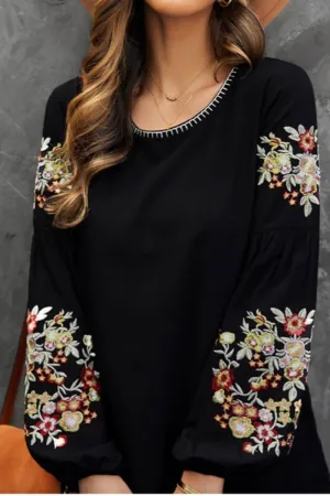 Embroidered Flower Top
