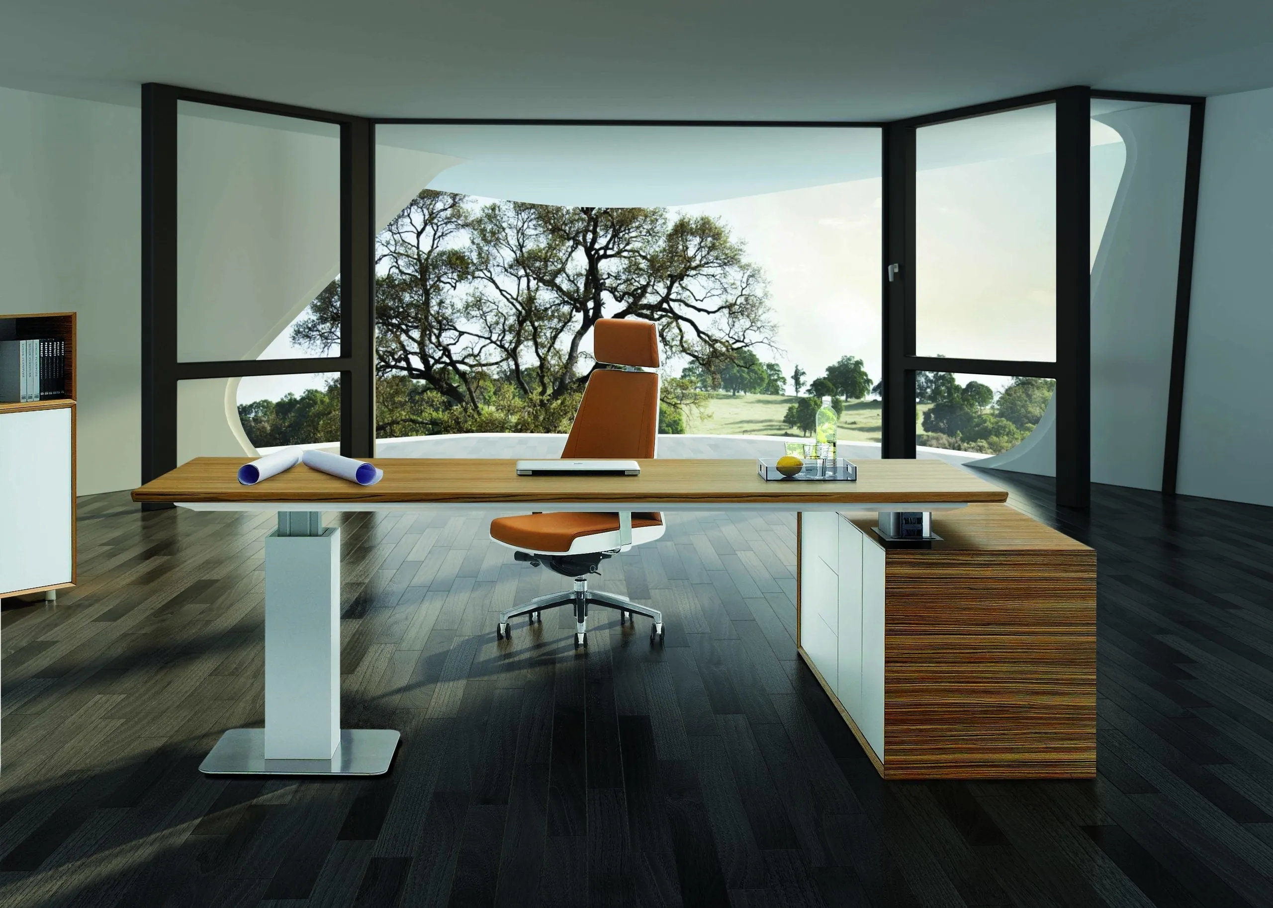 Evolution Executive Height Adjustable Desk with Buffet