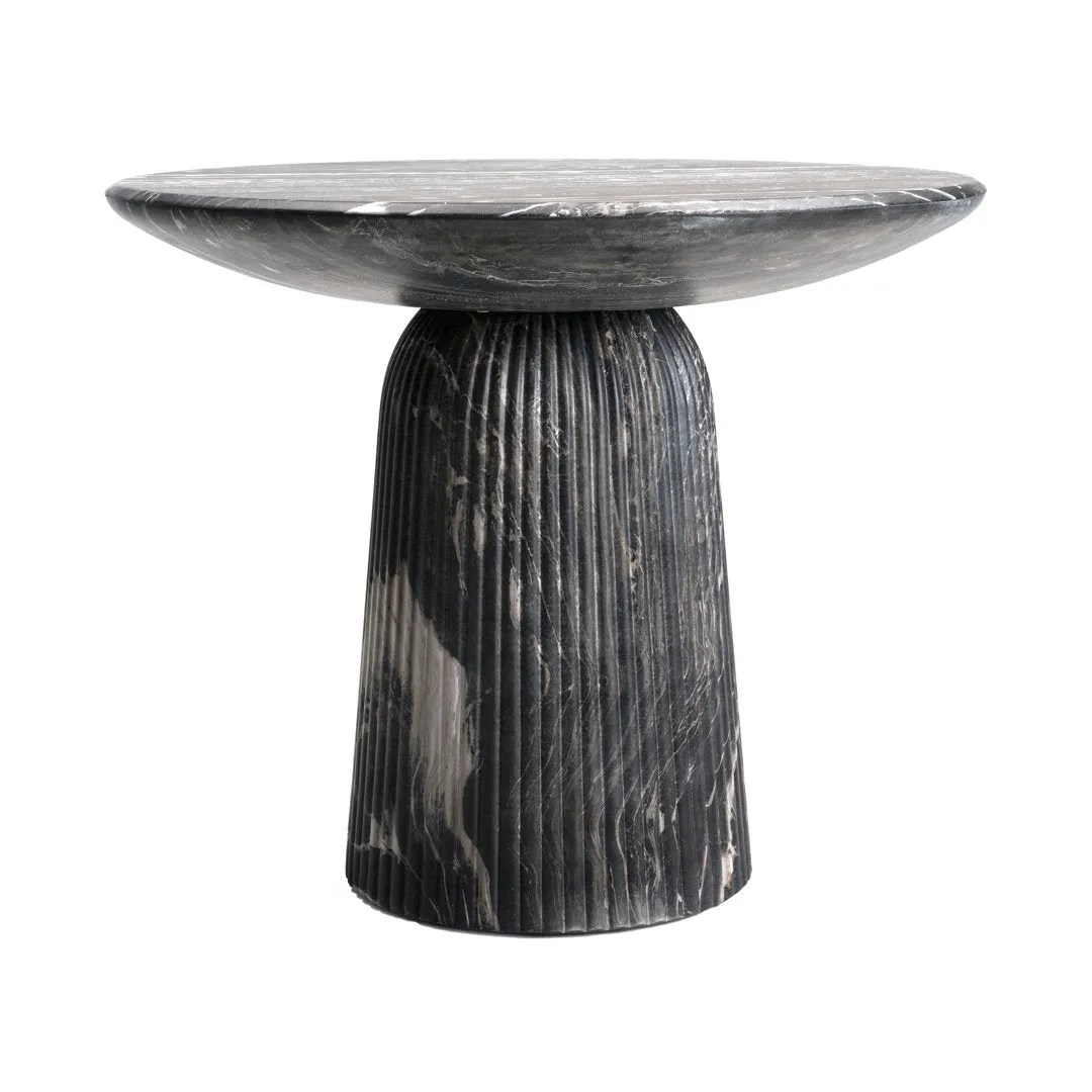 Foundry Select Faux Travertine Bistro Table Tithi Concrete Patio Table for Indoor and Outdoor Use Foundry Select Color:  Gray Faux Marble