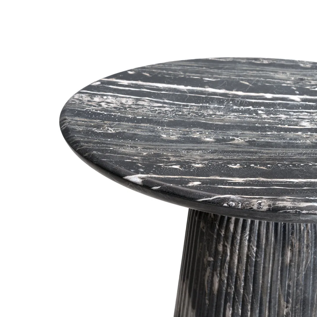 Foundry Select Faux Travertine Bistro Table Tithi Concrete Patio Table for Indoor and Outdoor Use Foundry Select Color:  Gray Faux Marble