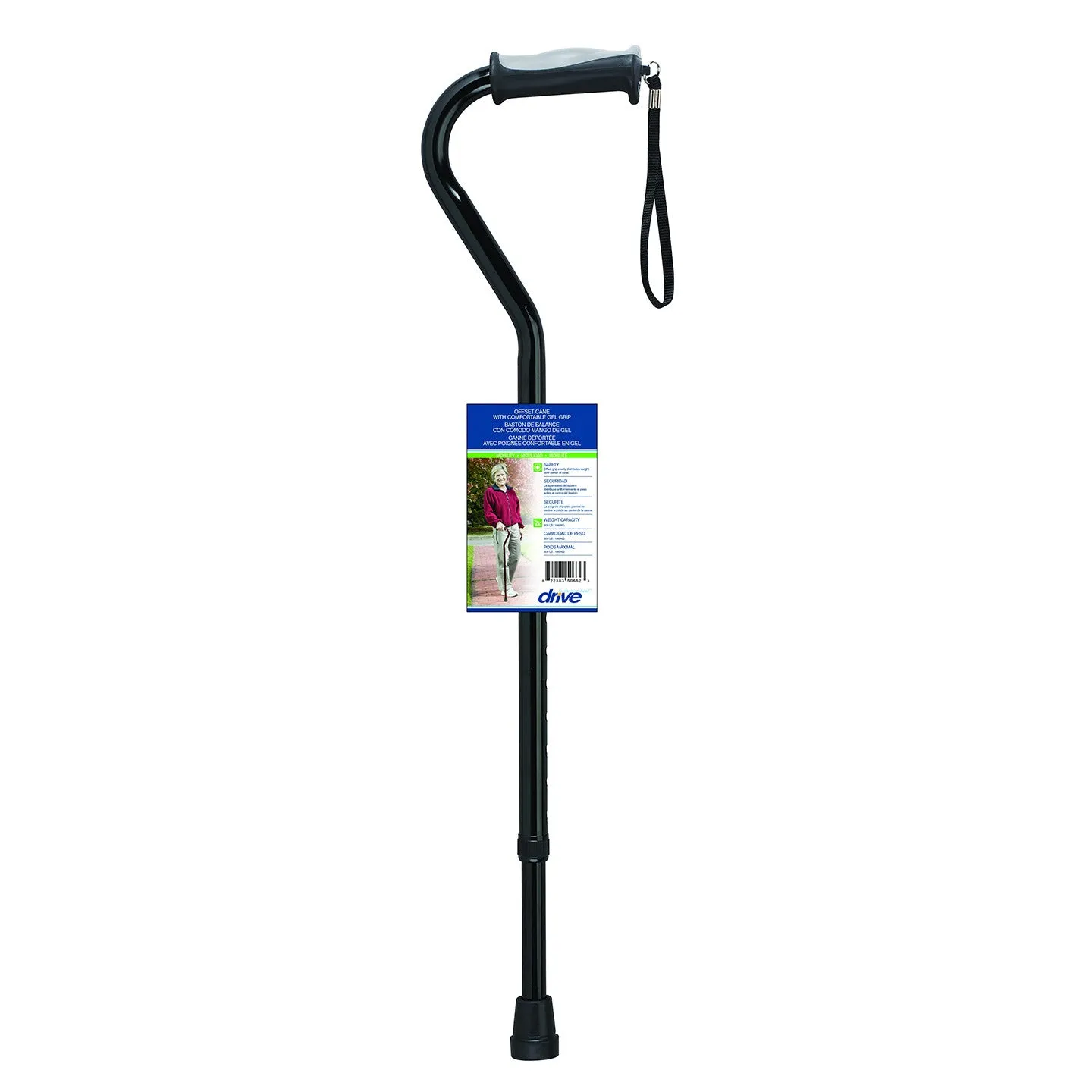 Gel Grip, Aluminum Offset Canes, Height Adjustable