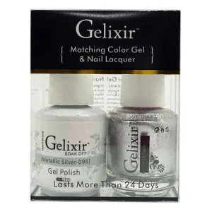 GELIXIR / Gel Nail Polish Matching Duo - 096 Metallic Silver