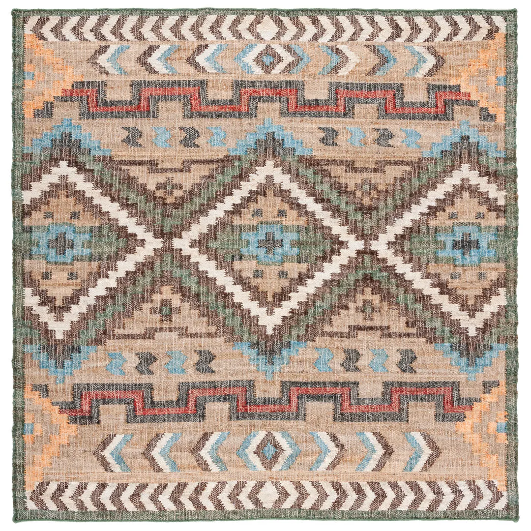 Glynda Southwestern Handmade Flatweave Jute Tan Area Rug The Twillery Co.® Rug Size: Square 7'