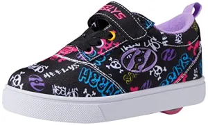 HEELYS Pro 20 X2 (Little Kid/Big Kid/Adult) - Shoes for Kids and Adults - Textile Upper Lining and Insole Black/Multicolor 3 Little Kid M