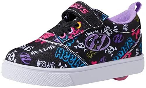 HEELYS Pro 20 X2 (Little Kid/Big Kid/Adult) - Shoes for Kids and Adults - Textile Upper Lining and Insole Black/Multicolor 3 Little Kid M