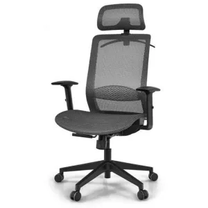 Height Adjustable Ergonomic High Back Mesh Office Chair with Hange-Gray - Color:
