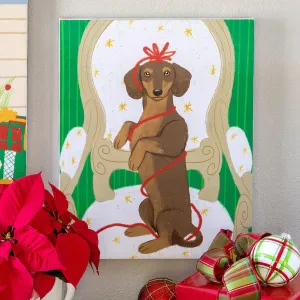 Holiday Dachshund Canvas Print
