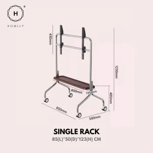 Homlly Portable Height Adjustable Tripod TV Mobile Stand on Wheels