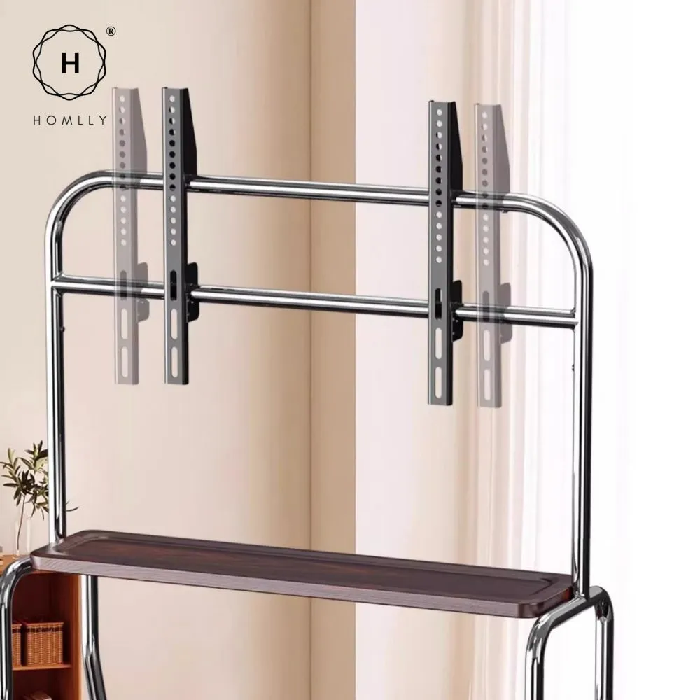 Homlly Portable Height Adjustable Tripod TV Mobile Stand on Wheels