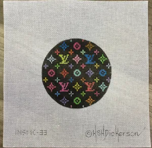 INSMC-33 - Planet Earth & Lee 4” Round – Louis Vuitton LV – multi on black
