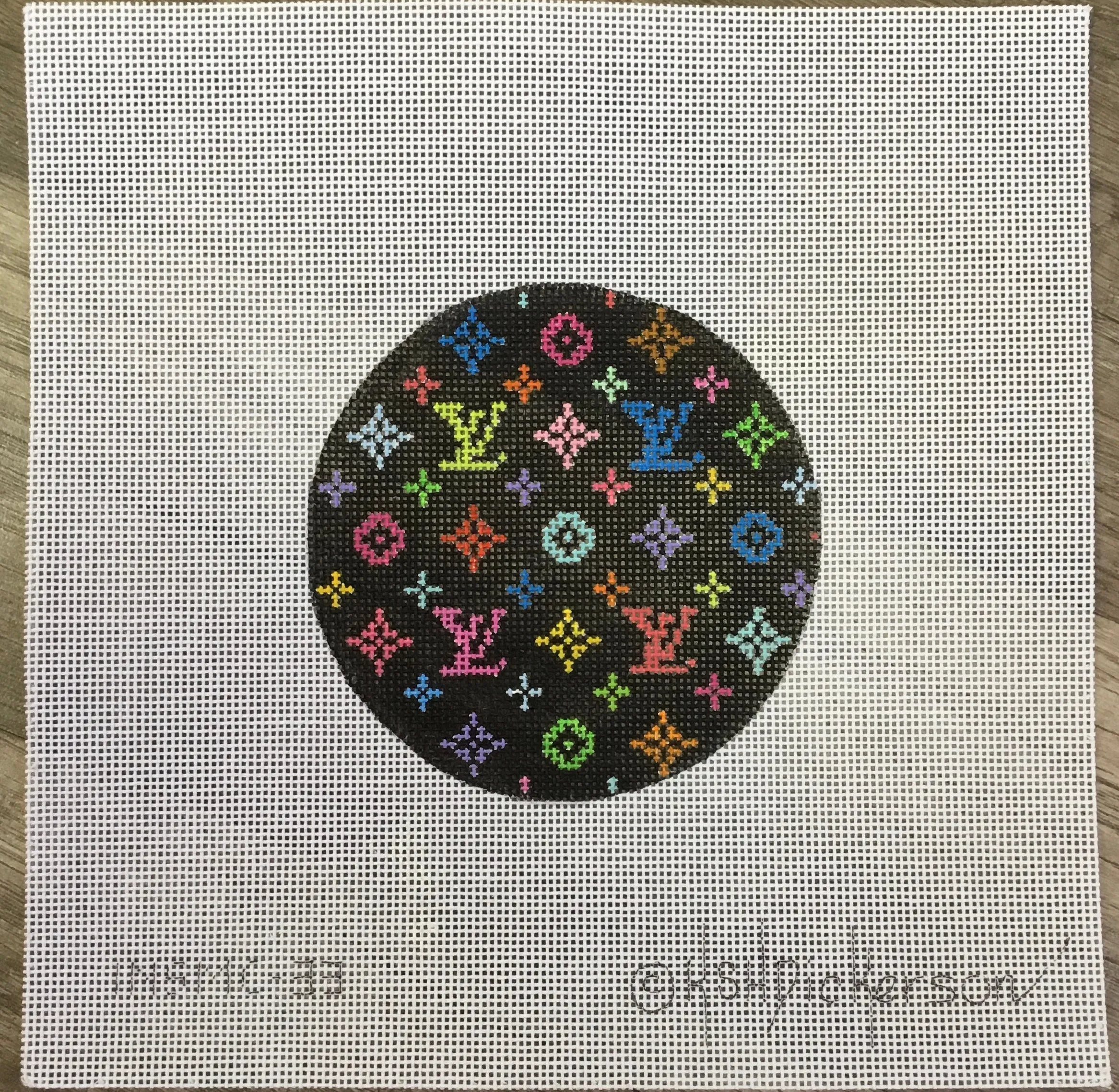 INSMC-33 - Planet Earth & Lee 4” Round – Louis Vuitton LV – multi on black