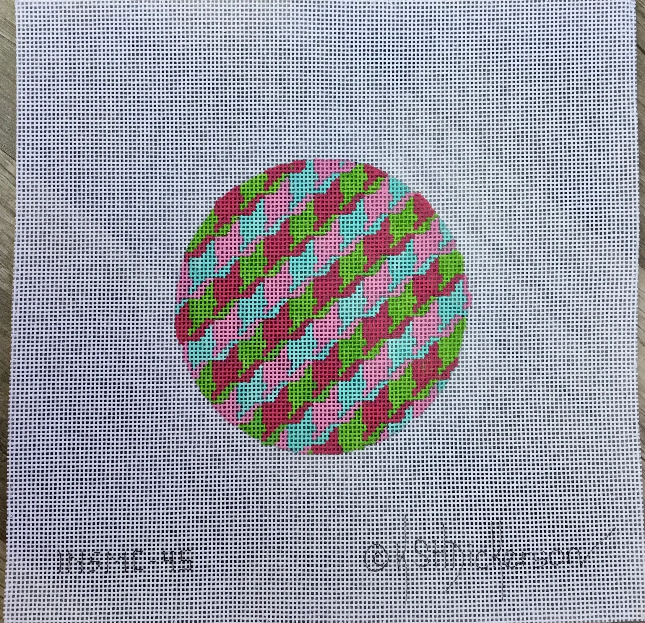 INSMC-45 - Planet Earth & Lee 4” Round – Houndstooth – multi brights w/ white letter (specify letter or blank)