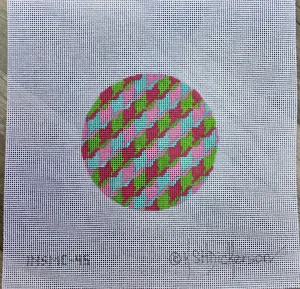 INSMC-45 - Planet Earth & Lee 4” Round – Houndstooth – multi brights w/ white letter (specify letter or blank)