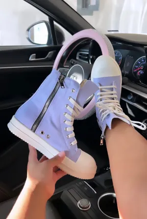 jean fabric boots