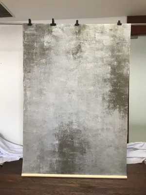 Kate Abstract Texture Grey White and Dark Green Hand Painted Backdrops