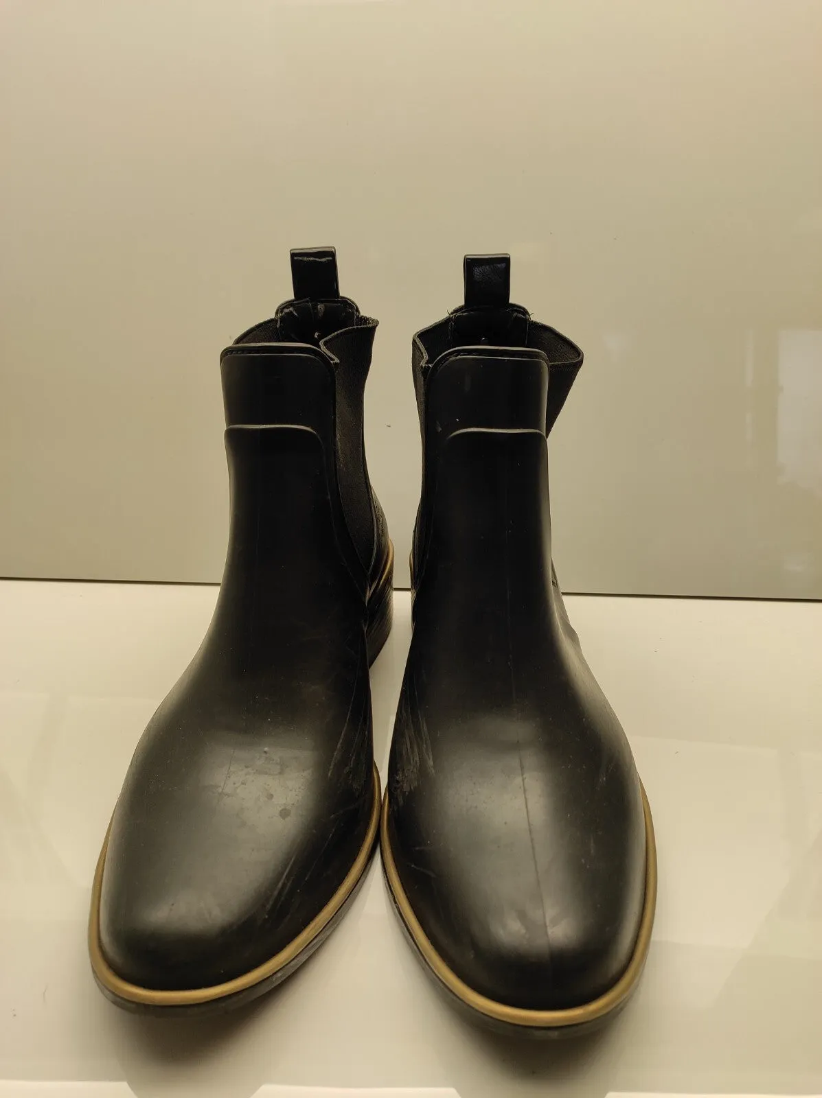 Kate Spade Sedgewick Women Boots 8 Black Rubber Pull On Ankle Rain Shoes