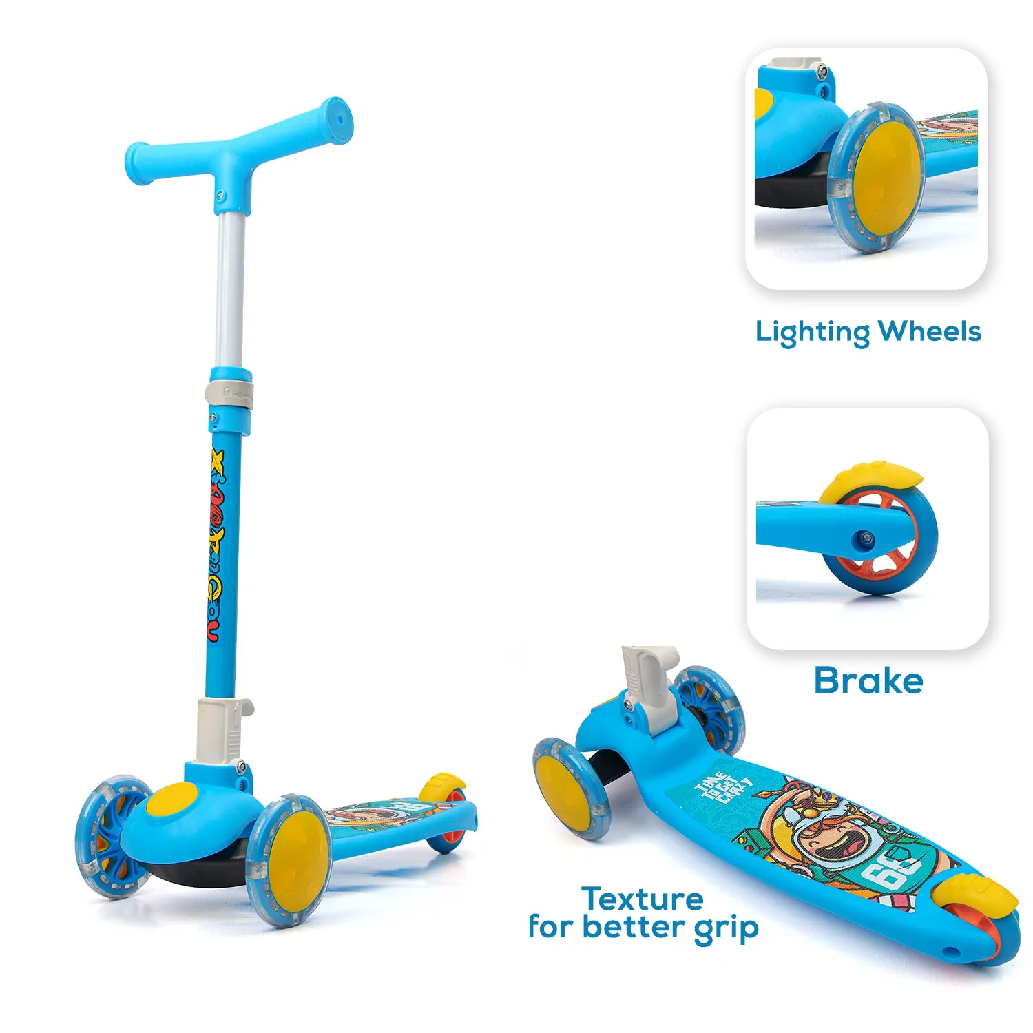 Kick Scooter for Kids | 2-8 Yrs | Height Adjustable | Foldable | Aluminum | Blue