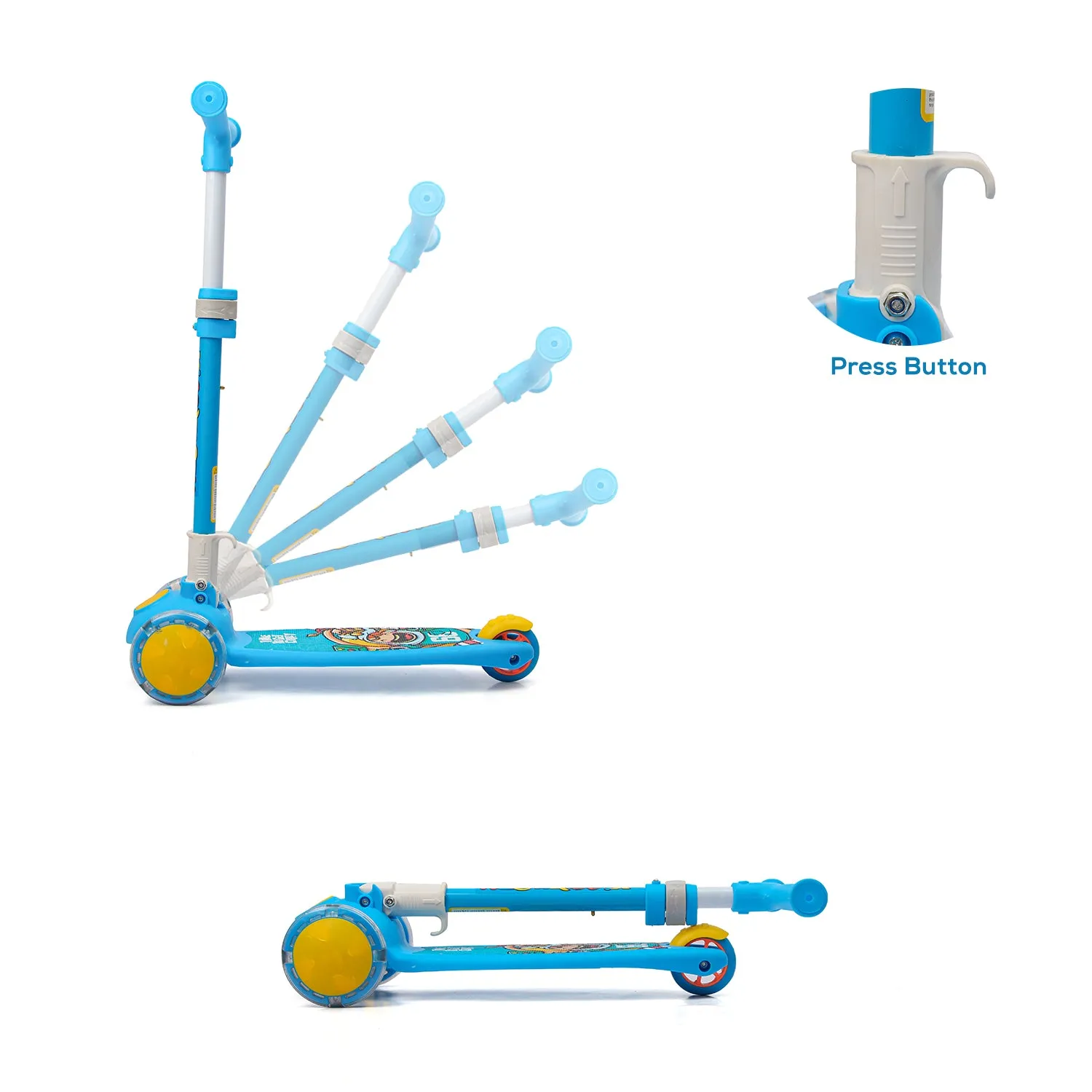 Kick Scooter for Kids | 2-8 Yrs | Height Adjustable | Foldable | Aluminum | Blue