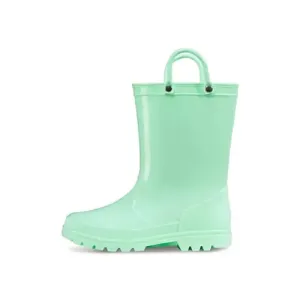 Kids Girls Light Rain Boots Solid Green - KKOMFORME