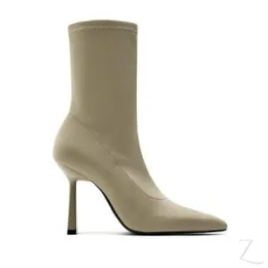 Ladies High Heel Stretchy Fabric Ankle Boots | "Zia"